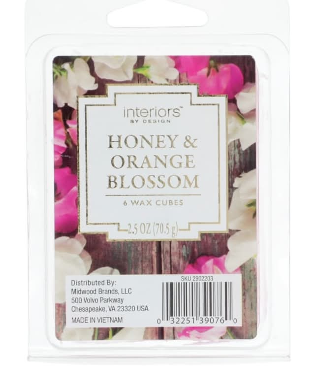 Interiors by Design Wax Melt Cubes, Honey-Orange Blossom (2.5 oz, 6 ct)