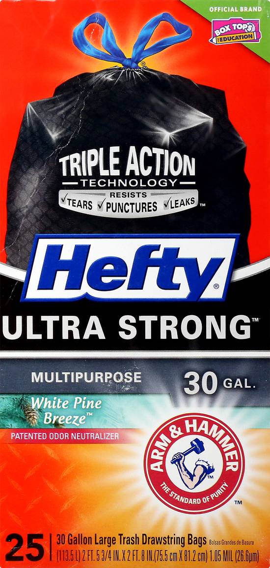  Hefty 33 gallon Ultra Strong Black, 90Count, 9 Lb () : Health  & Household