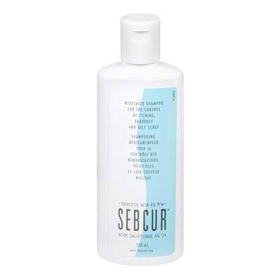 Sebcur shampooing médicamenteux pour les démangeaisons, pellicules et cuir chevelu huileux (120 ml) - medicated shampoo for itching, dandruff and oily scalp (120 ml)