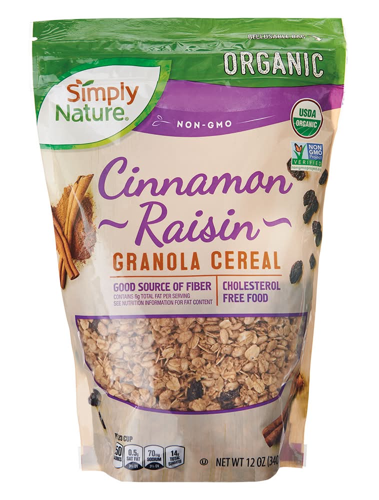 Simply Nature Organic Granola, Cinnamon-Raisin (12 oz)