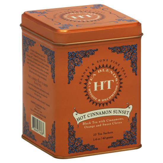 Harney & Sons Hot Cinnamon Sunset Black Tea Sachets (20 ct)