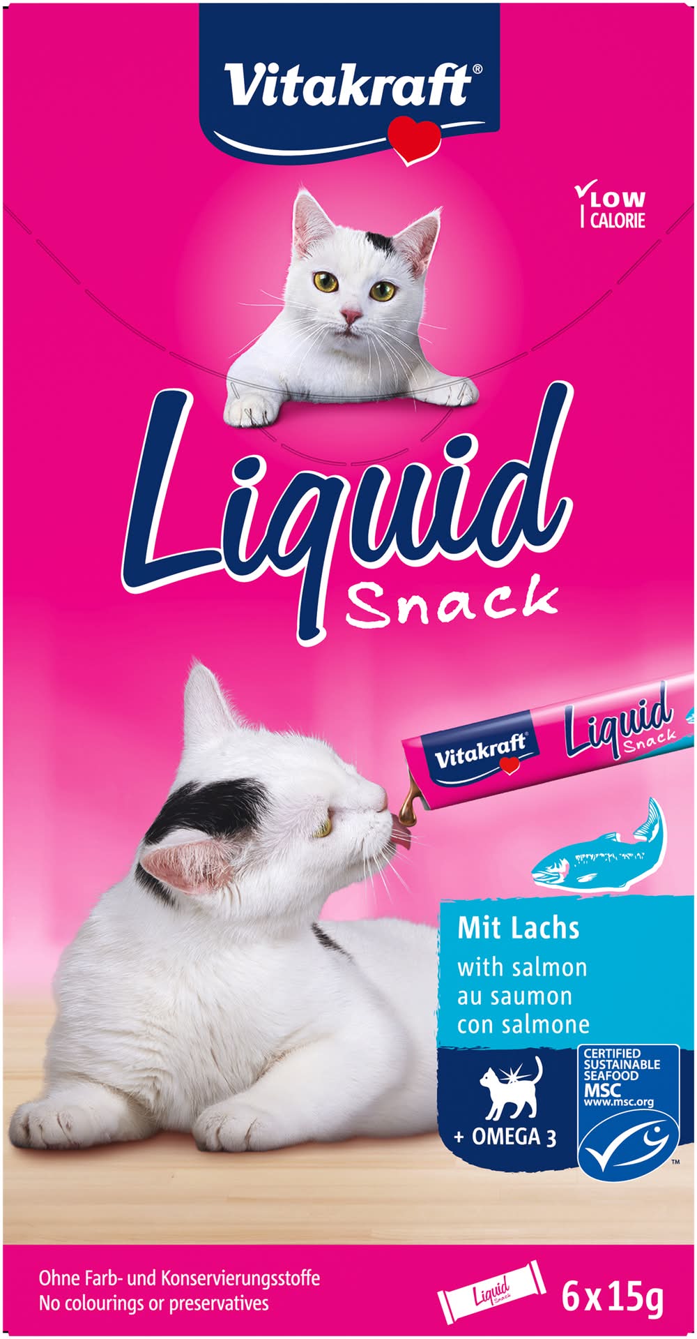 Liquid snack para gatos · Vitakraft - Salmón (6 x 15 g)