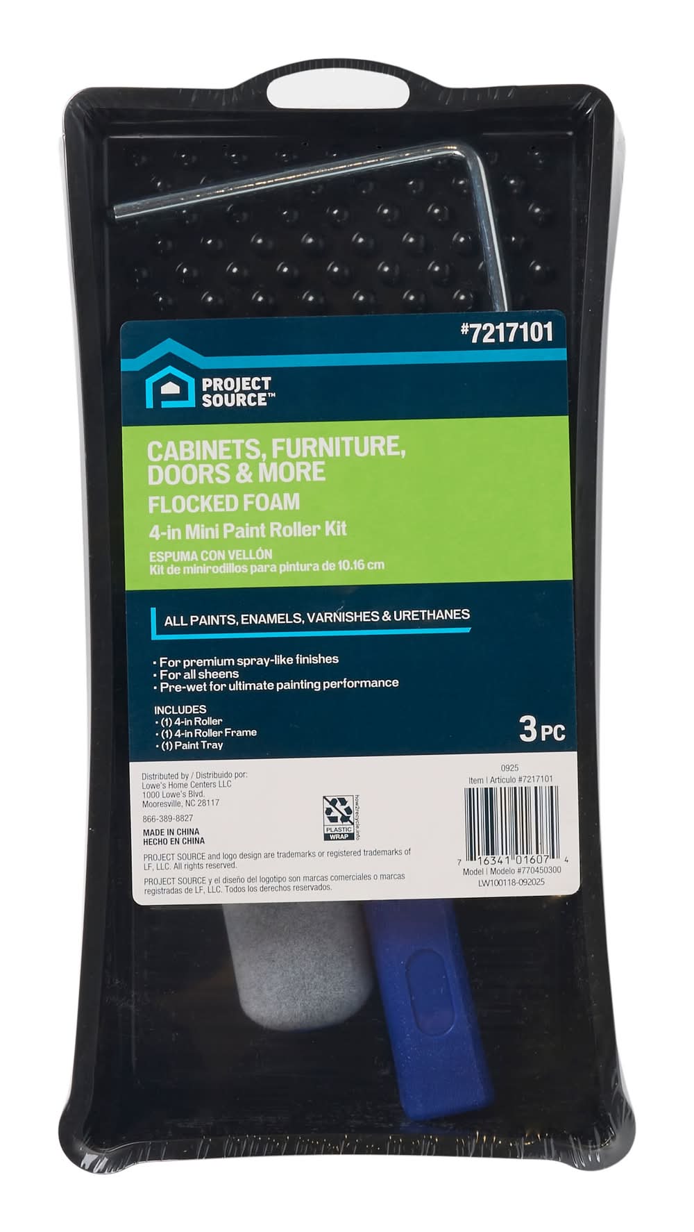 Project Source 4-in x Flocked Kit Smooth Mini Foam Paint Roller Cover