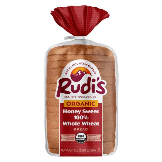 Order Rudi's Organic Honey Sweet 100% Whole Wheat 22oz, Frozen food online from Everyday Needs by Gopuff store, New Haven on bringmethat.com