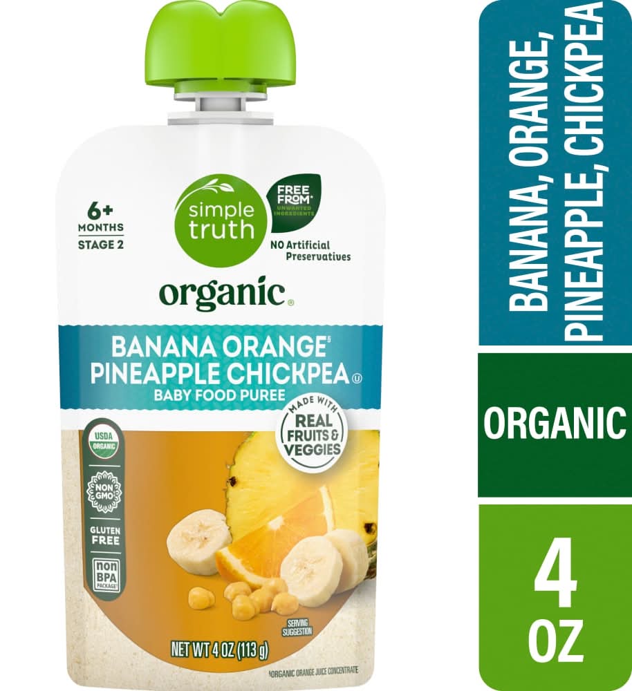 Simple Truth Organic® Banana Orange Pineapple Chickpea Stage 2 Baby Food Puree
