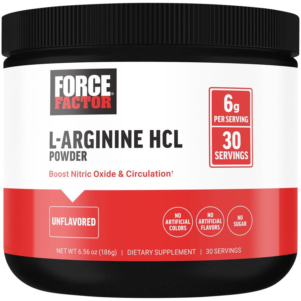 L-Arginine Hcl Boosts Nitric Oxide & Circulation - Unflavored (6.56 Oz. / 30 Servings)