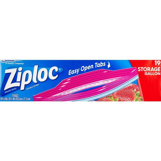 Ziploc Double Zipper Storage Bags, Gallon, 19 ct