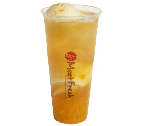 Almond Pudding Pineapple Green Tea Float