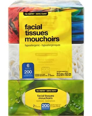 No name mouchoirs en papier à 2 plis - 2-ply facial tissues (6 pièces) (8.38x7.48 in)