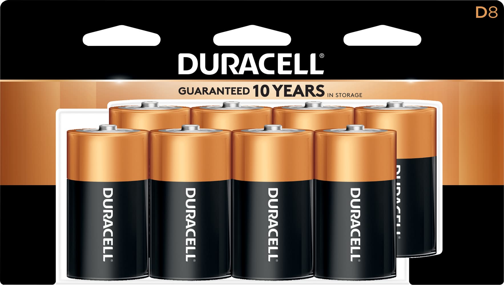 Duracell Coppertop D Alkaline Batteries 1.5v (8 ct)