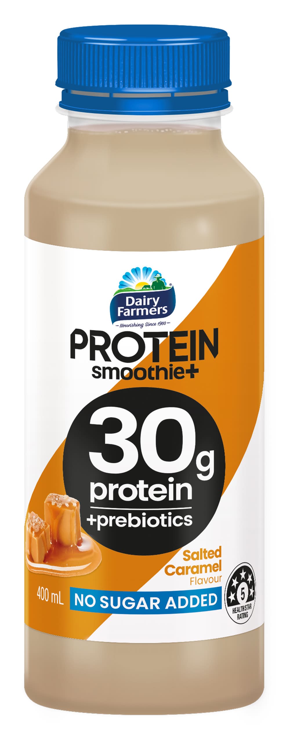 Dairy Farmers Protein Smoothie+ No Sugar Added Drink, Salted Caramel (400mL)