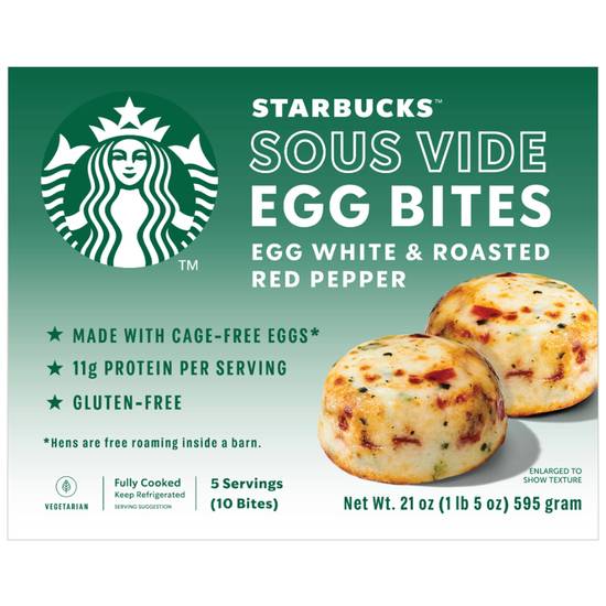 Starbucks Sous Vide Egg White & Roasted Red Pepper Egg Bites (21 oz)