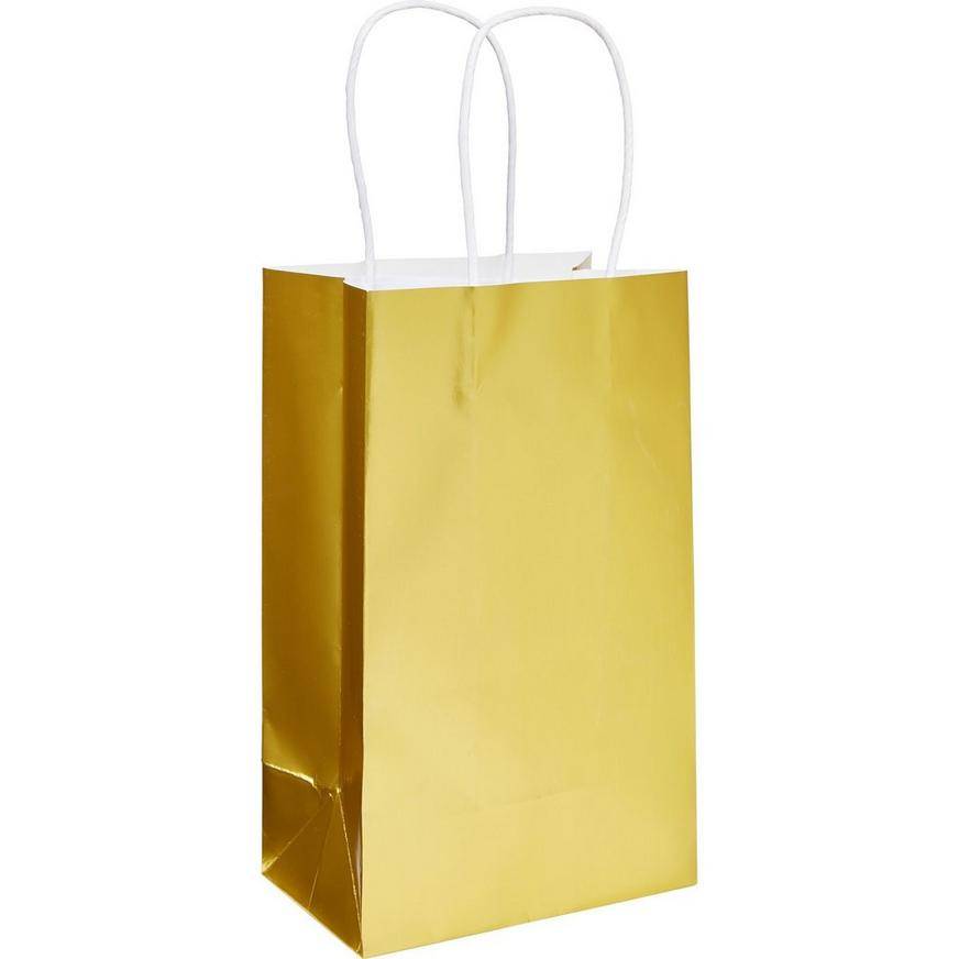 Small Gold Paper Gift Bag, 5.25in x 8.25inA