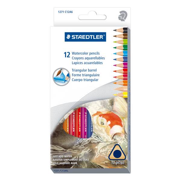 Staedtler 5 mm Point Variety Colors Watercolor Pencils Box (12 ct)