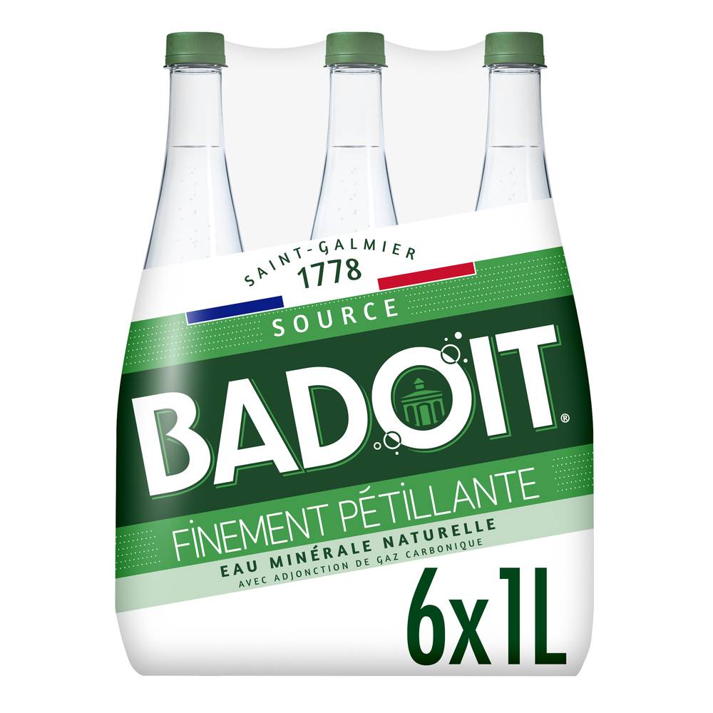 Badoit vert - Eau gazeuse naturelle minérale finement pétillante (6L)