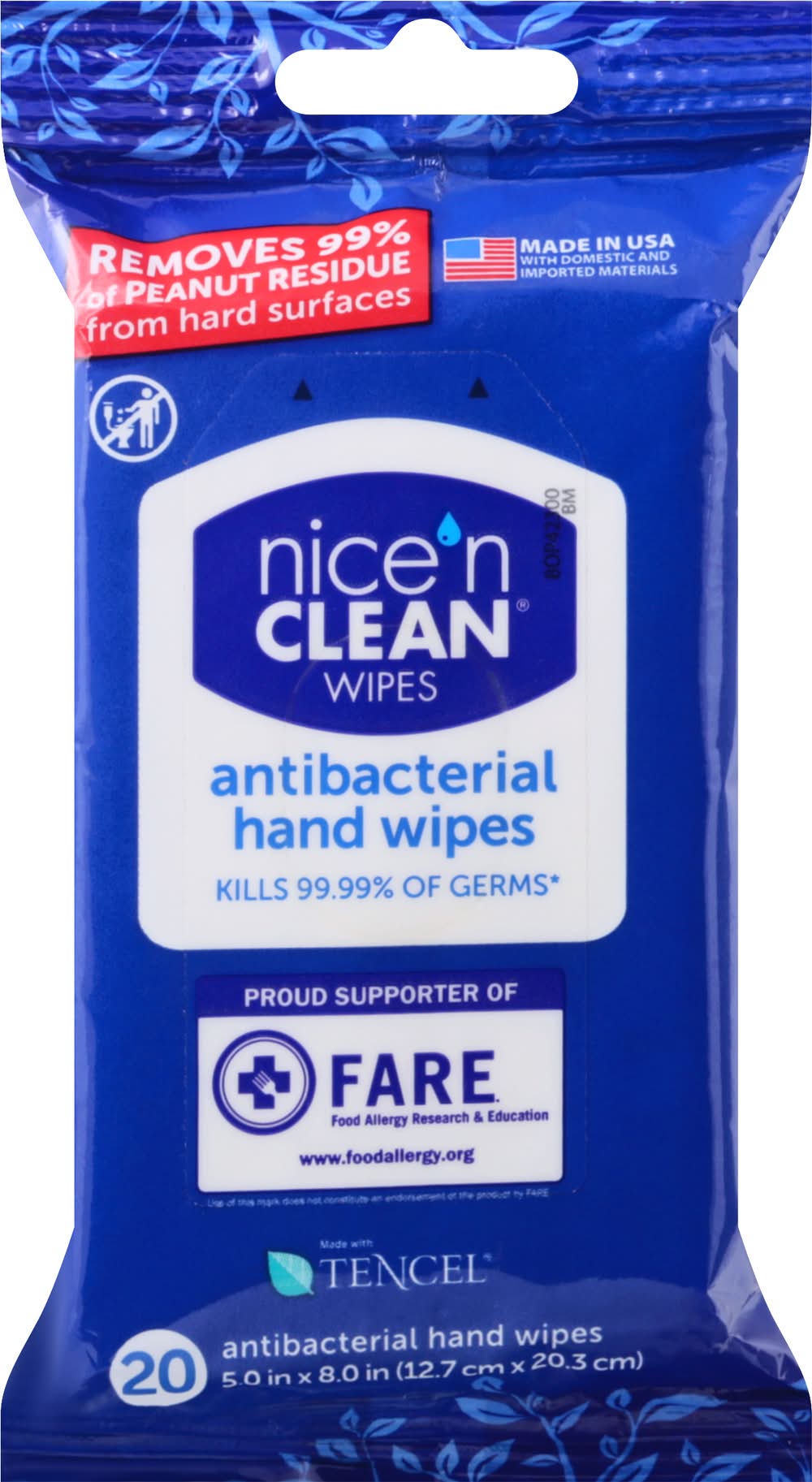 Nice 'n Clean Antibacterial Hand Wipes, 5.0 in x 8.0 in (4.8 oz)