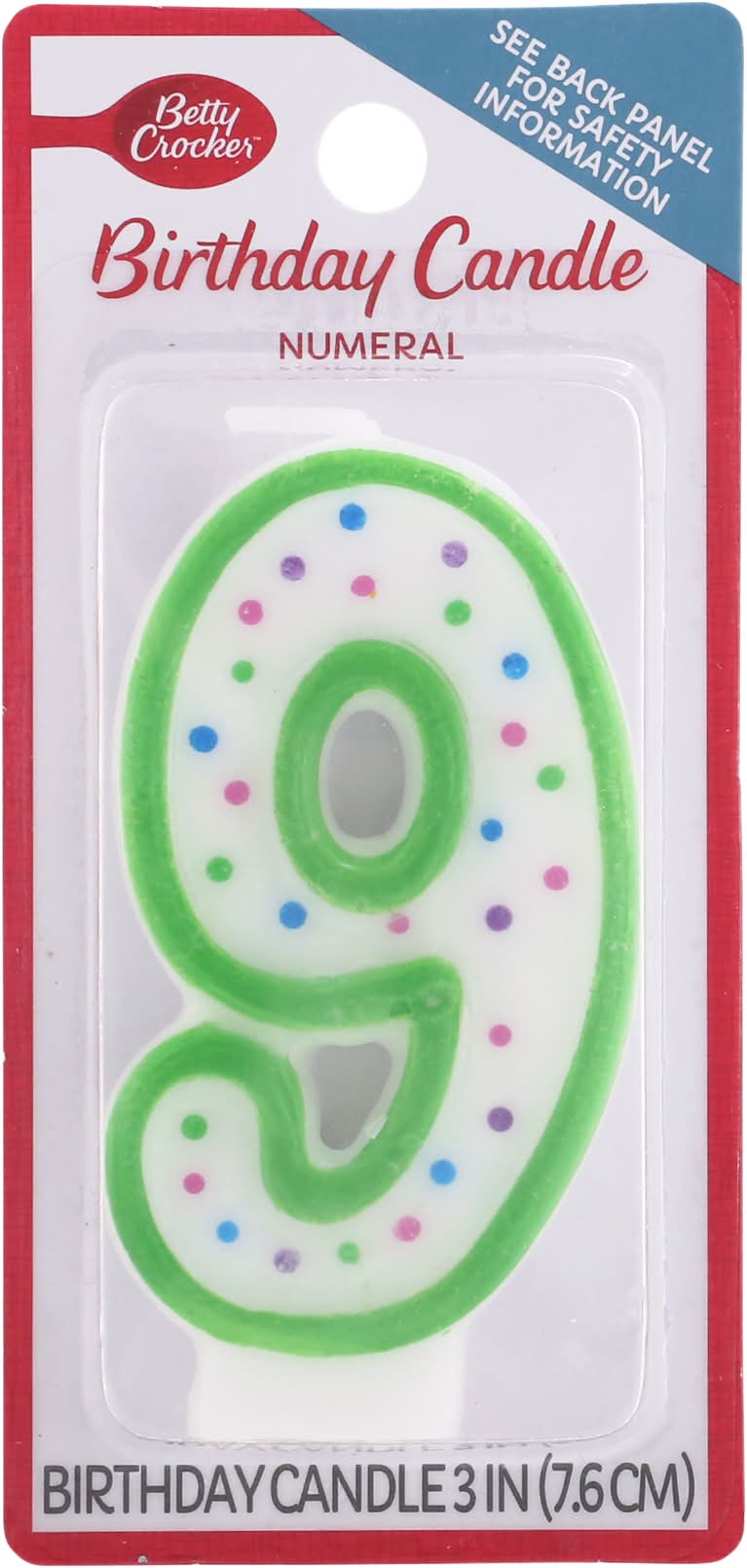 Betty Crocker Numeral 9 Birthday Candle (1.6 oz)