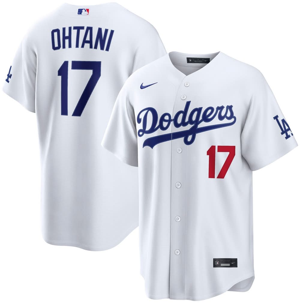 Nike Men's Los Angeles Dodgers Shohei Ohtani #17 White Home Stadium Jersey (XL)