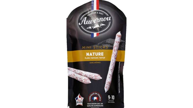 Auvernou Saucisson sec pur porc Le sachet de 100g