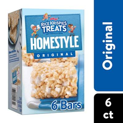 Rice Krispies Treats Homestyle Crispy Marshmallow Squares Original Kids Snacks 6 Count - 6.98 Oz