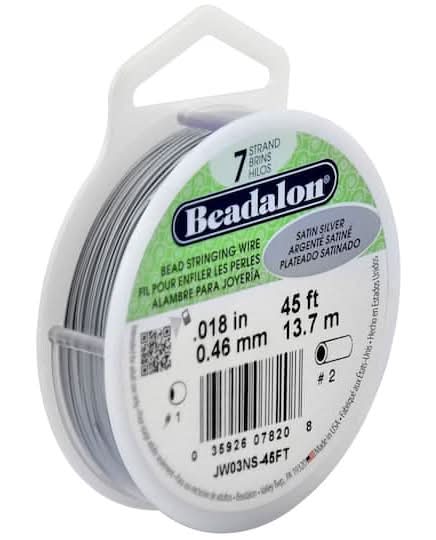 Beadalon 7 Strand Bead Stringing Wire, Satin Silver