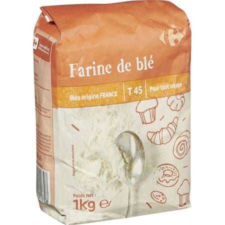FID - Farine de blé tout usage T45 CARREFOUR - le paquet d'1Kg