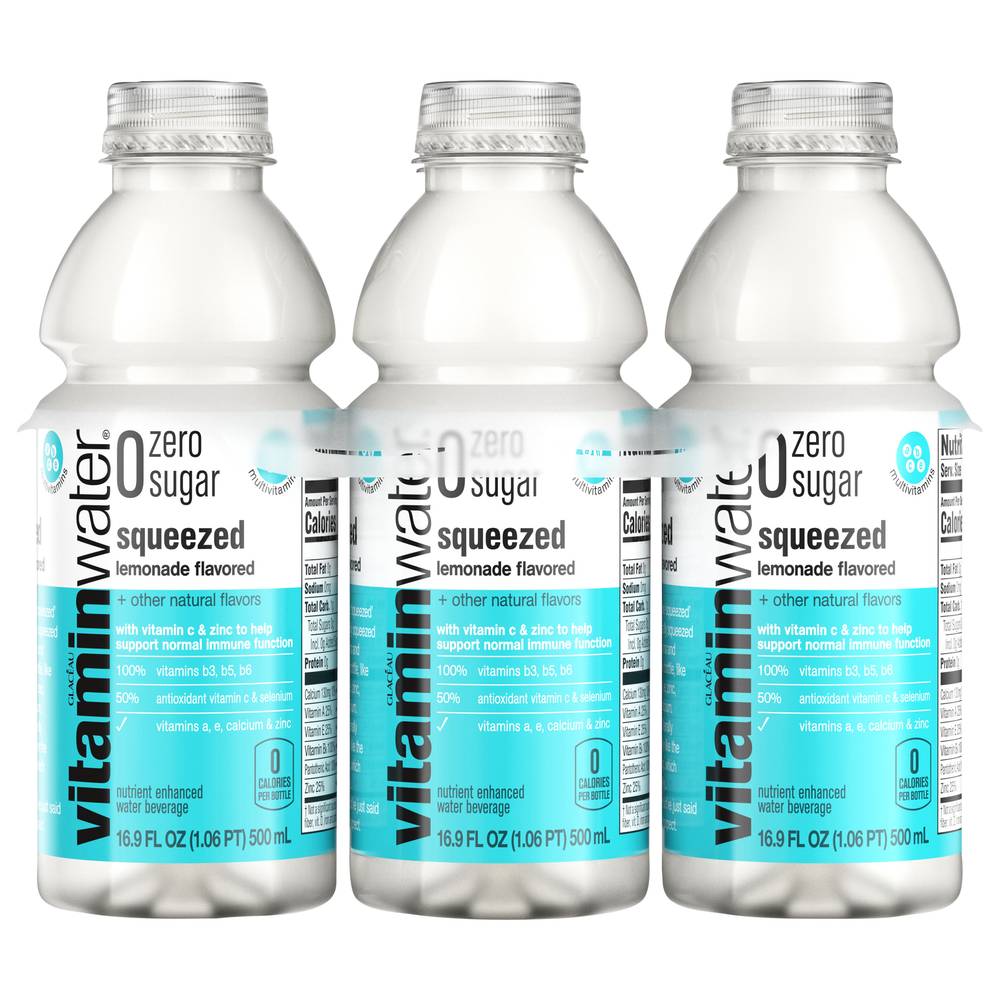 Vitaminwater Zero Sugar Squeezed (6 pack, 16.9 fl oz) (lemonade)