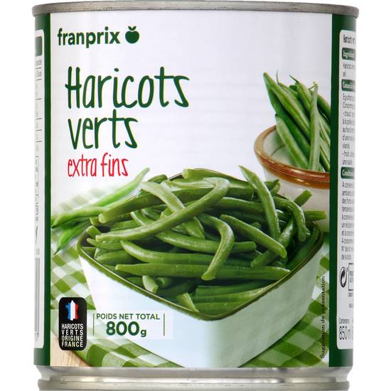 Haricots verts extra-fins Franprix 800g