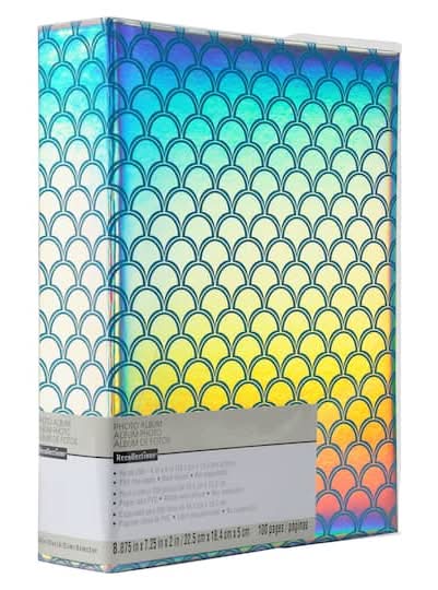 Recollections Scales Photo Album 100 Page, 8.88" x 7.25" x 2"., Blue-Holographic