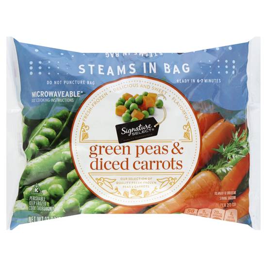 Signature Select Green Peas Diced Carrots Steam Bag