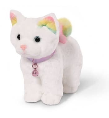 Our Generation Posable Turkish Angora Cat Plush Pet Kitten, 6 in, Rainbow
