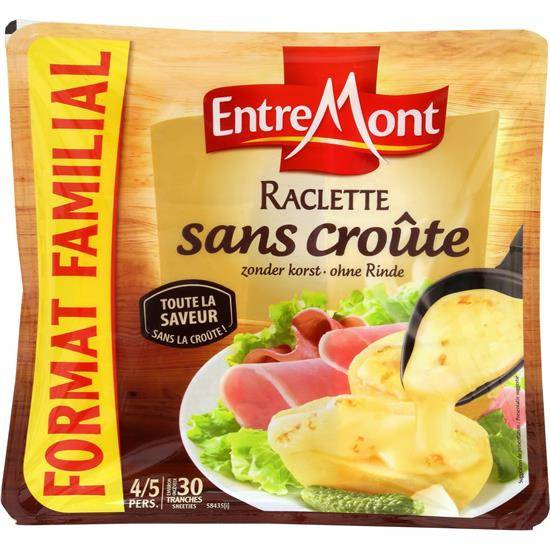 Fromage en Tranches à Raclette Sans Croûte ENTREMONT - la barquette de 700 g