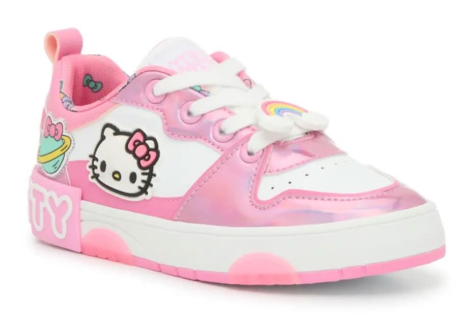 Ground Up Hello Kitty Court F5 Sneaker - Kids' (White/Pink Medium - 13 Youth)