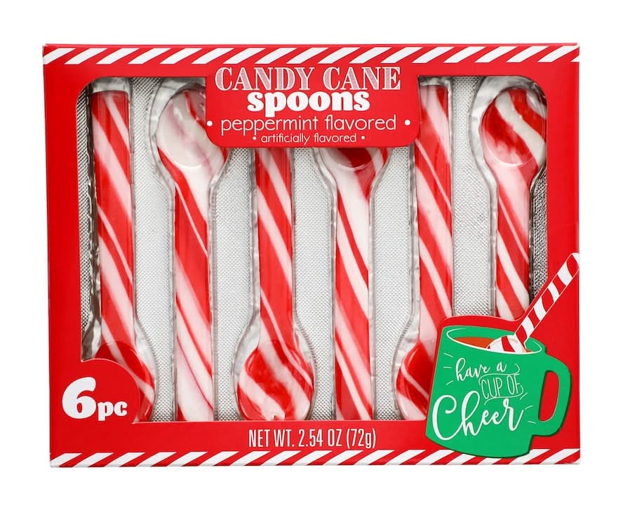 HILCO LLC Flavored Candy Cane Spoons, Peppermint (2.54 oz, 6 ct)