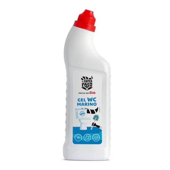 Gel limpiador wc azul marino Super Paco  botella 1 l