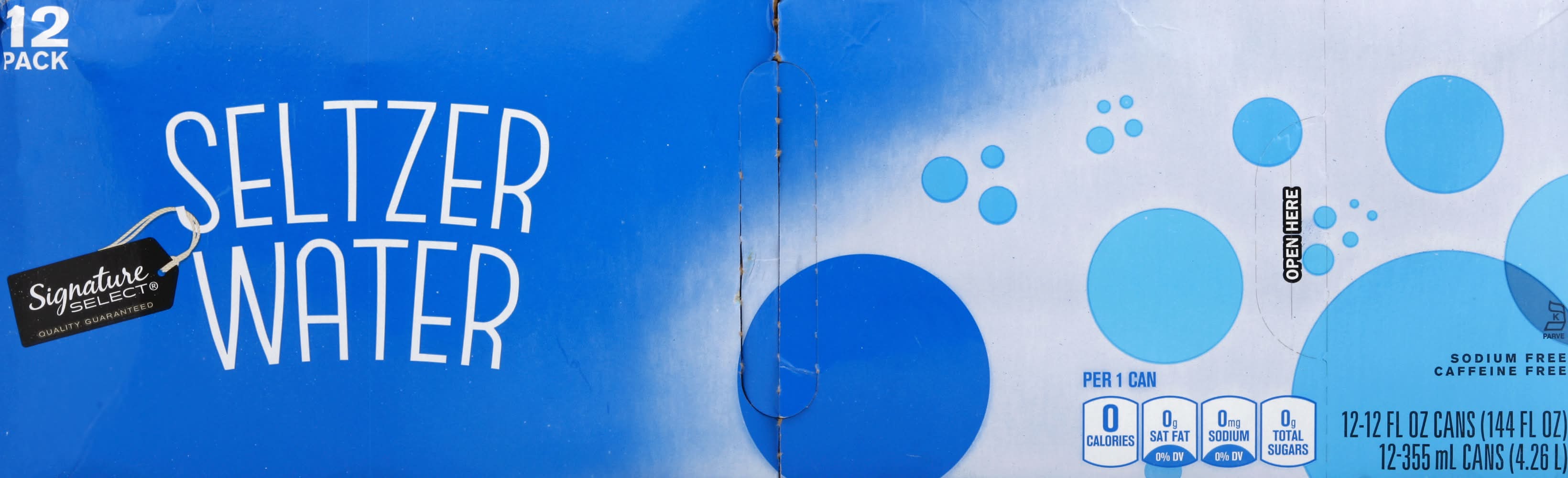 Signature Select Seltzer Water (12 x 12 fl oz)