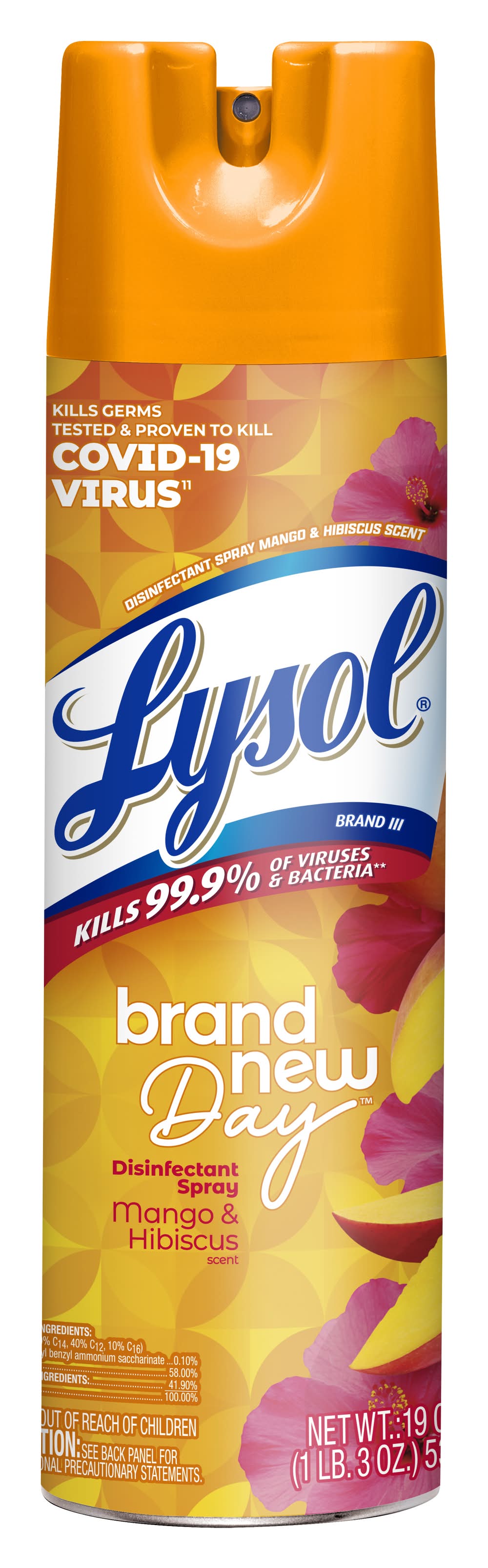 Lysol Brand New Day Disinfectant Spray, Mango-Hibiscus (19 oz)