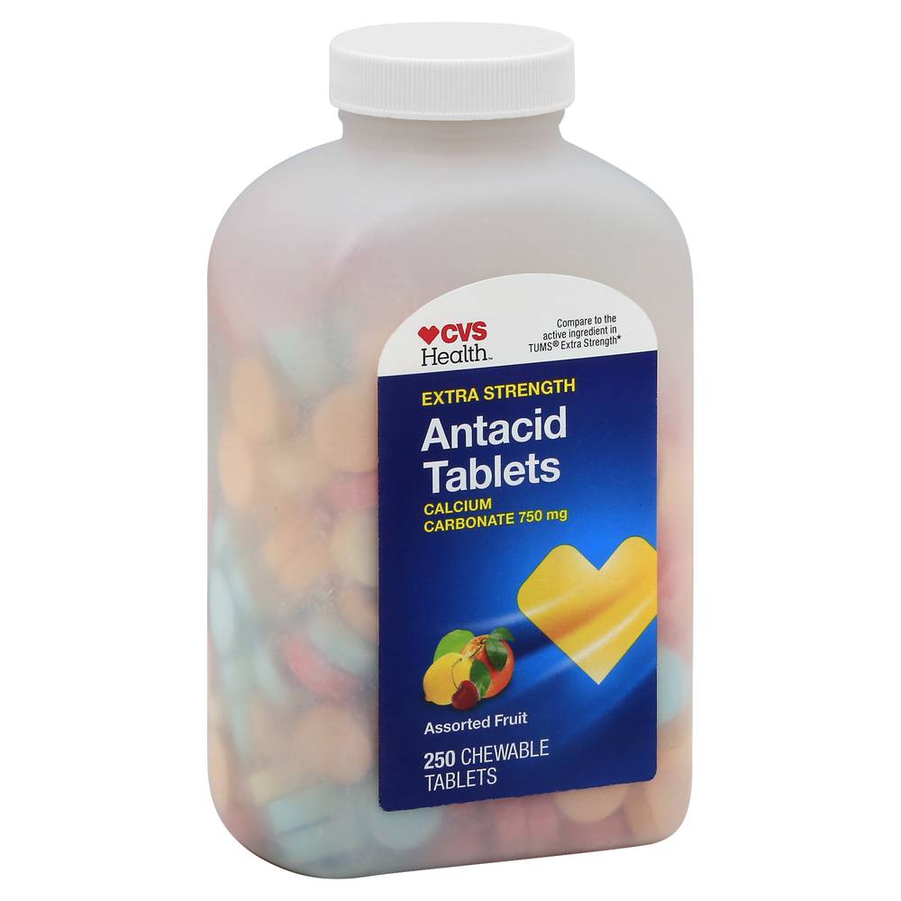 CVS Health Extra Strength Antacid 750 mg Tablets, Assorted Fruit (250 ct)