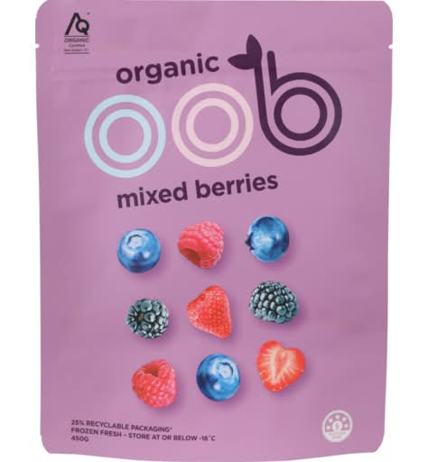 Oob Organic Mixed Berries 450g