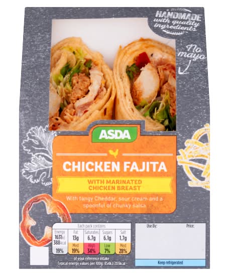 ASDA Chicken Fajita on a Chilli Wrap