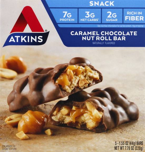 Atkins Caramel Chocolate Nut Roll Snack Bars