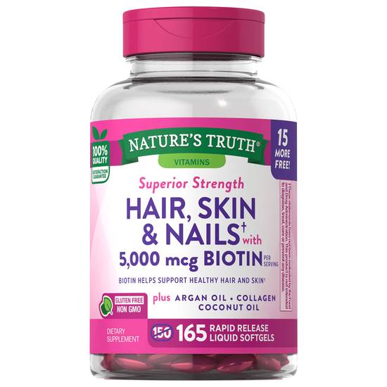 Nature's Truth Hair Skin & Nails Rapid Liquid Softgels (165 ct)