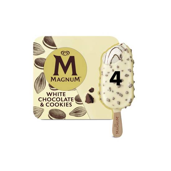 Batonnets glace chocolat blanc cookies Magnum 4x90g