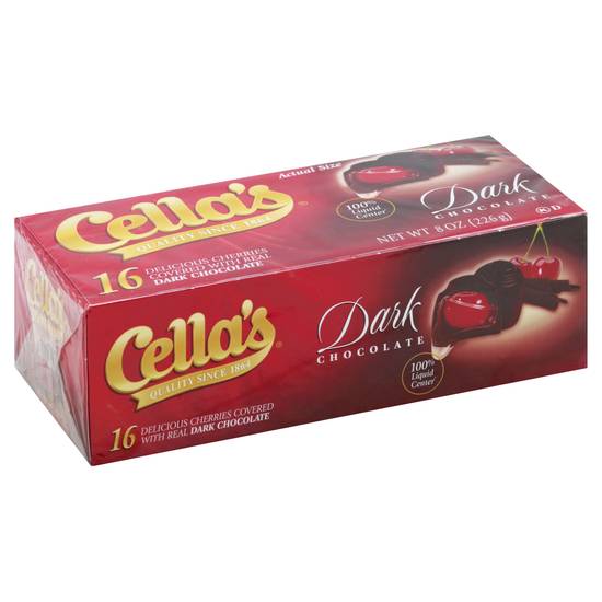 Cella's 100% Liquid Center Dark Chocolate Covered Cherries (16 ct)