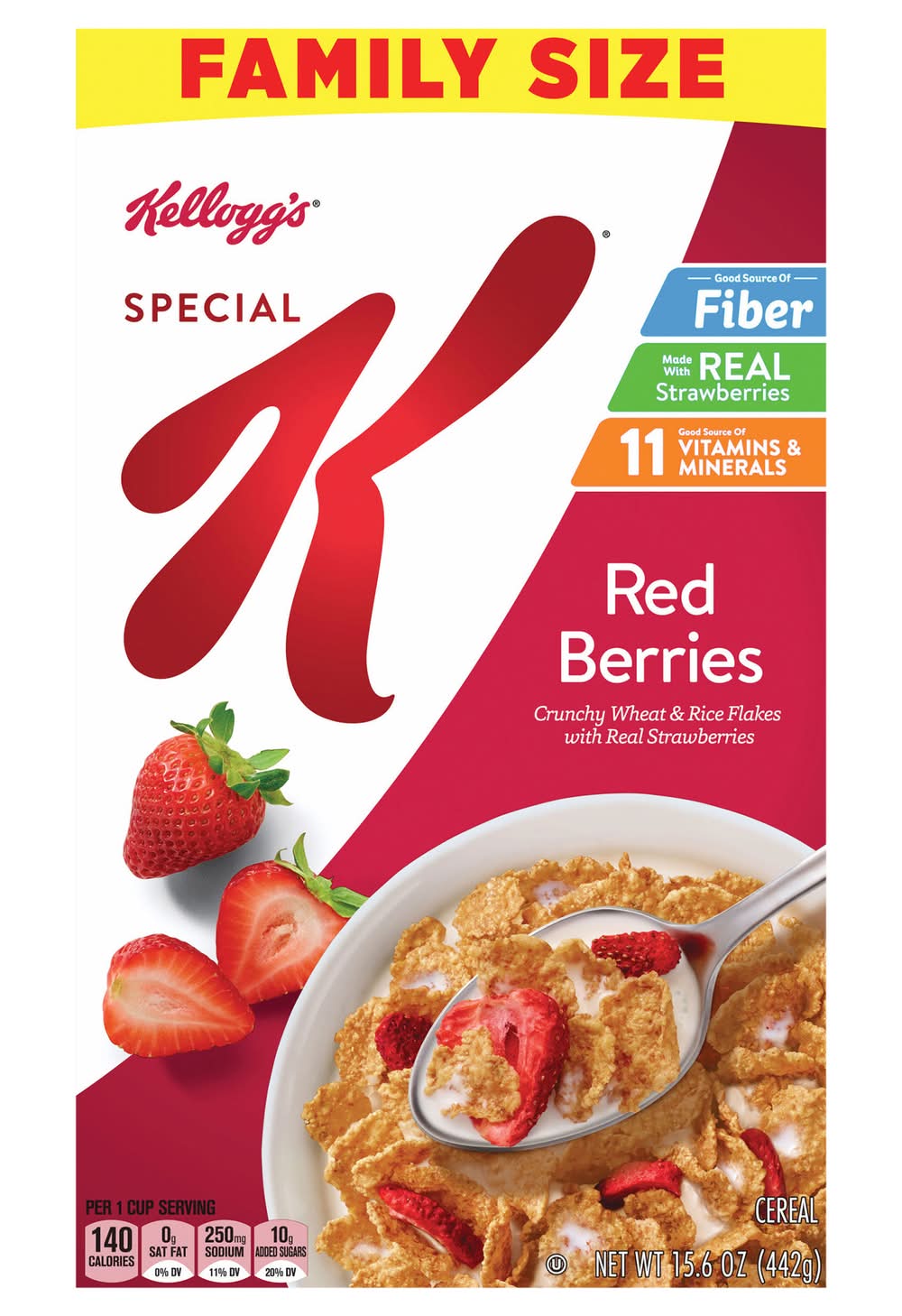 Special K Breakfast Cereal Family Size, Red Berries (15.6 oz)