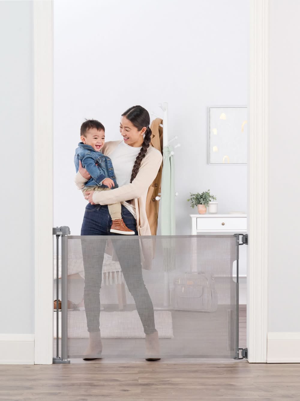 Regalo Mesh Retractable 50-in x 30-in Hardware Mounted Gray Plastic Safety Gate