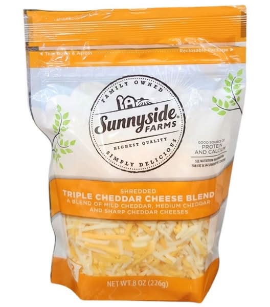 Sunnyside Farms Tripple Cheddar Blend Shredded Cheese (8 oz)