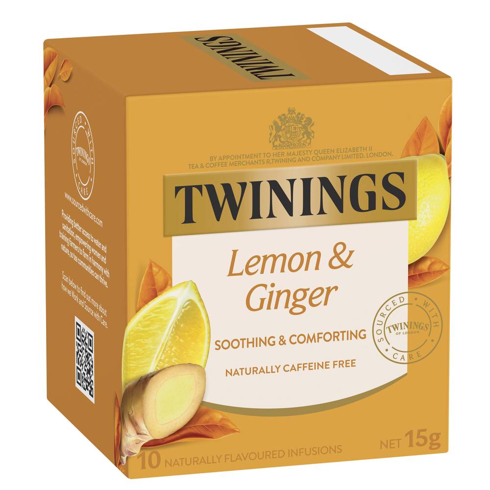 Twinings Tea Bags, Lemon-Ginger (15g, 10 pack)