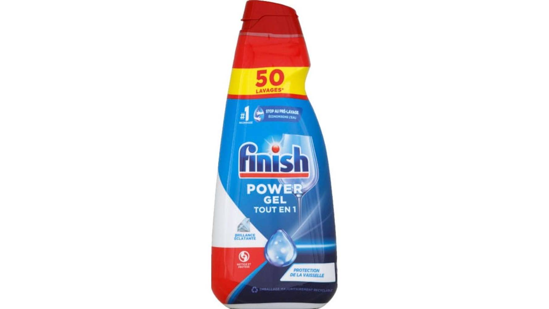 Finish - Gel lave-vaisselle power tout en 1 50 lavages