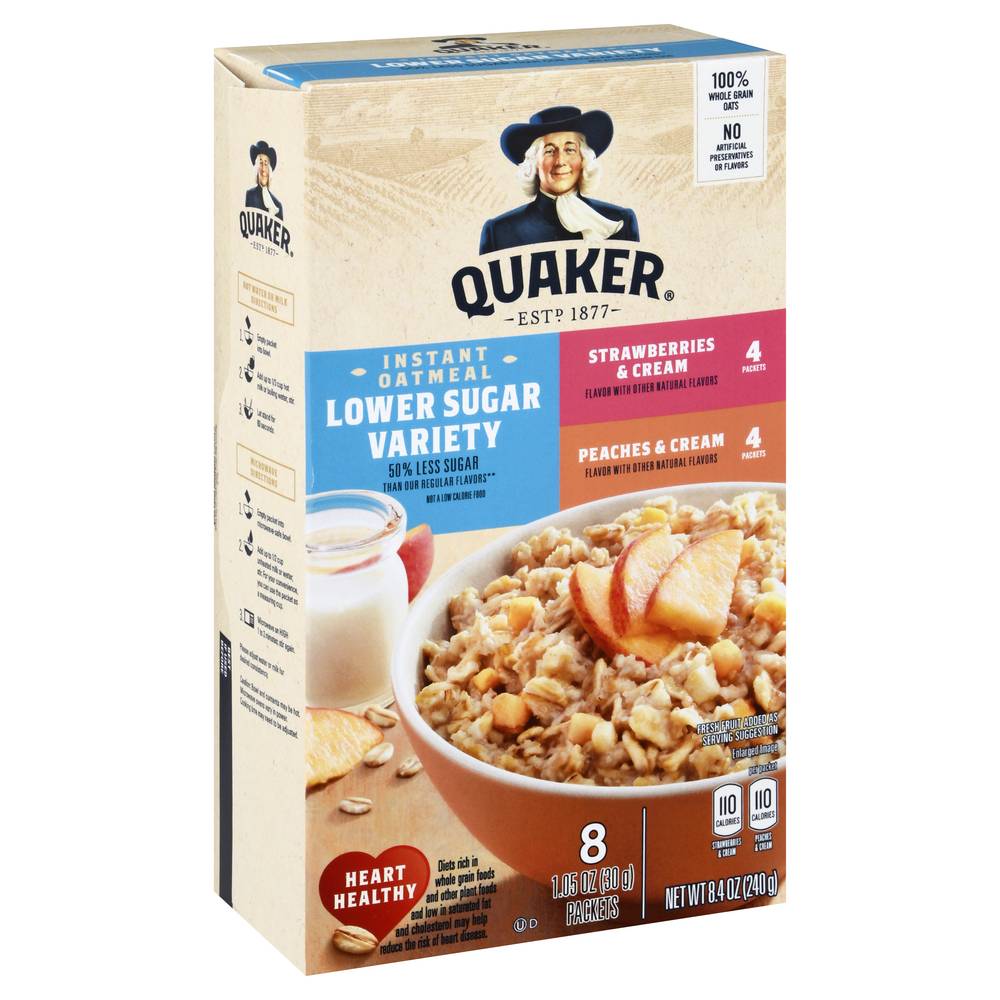 Quaker Lower Sugar Instant Oatmeal (strawberry-peach)